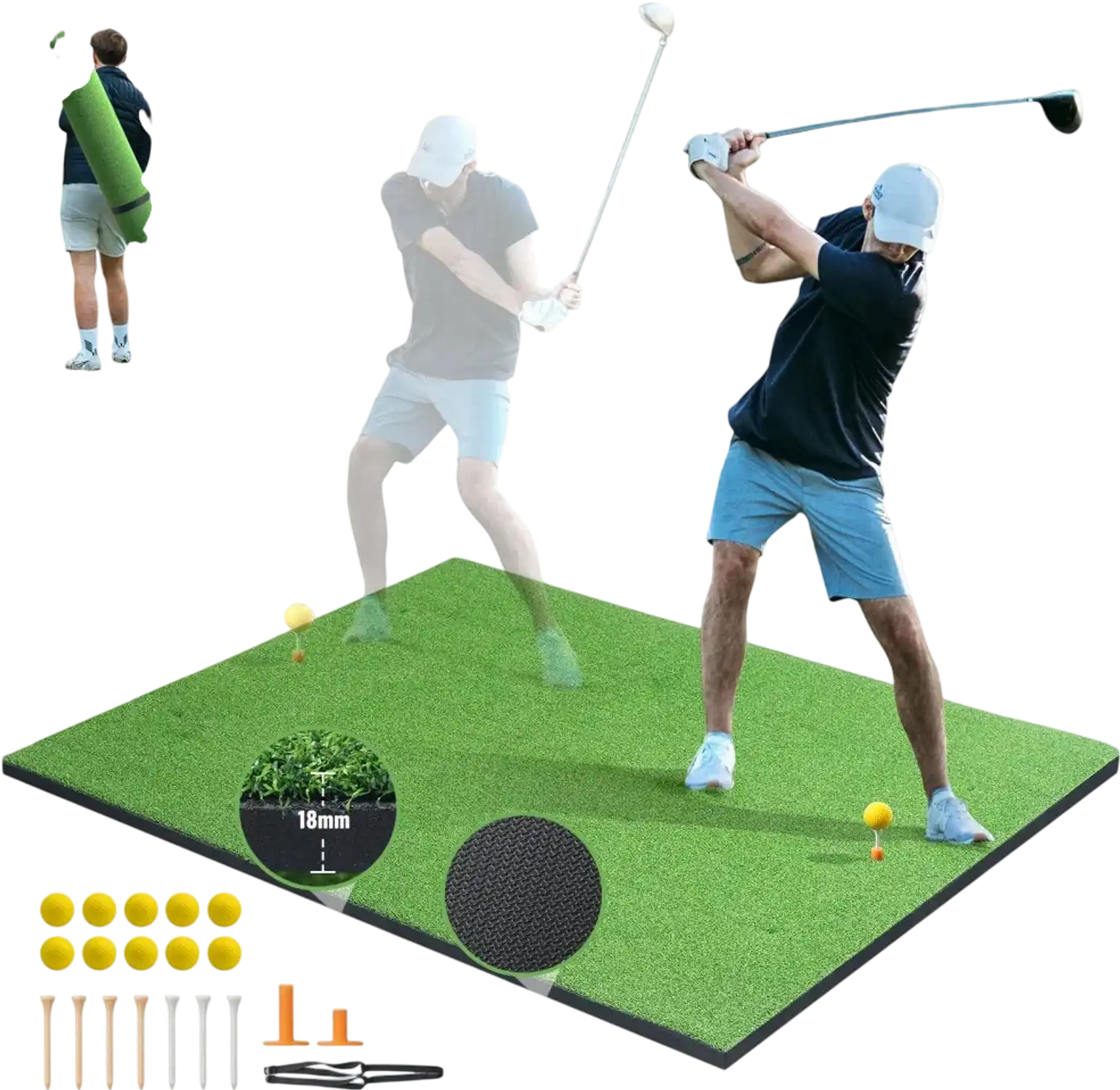 Vevor Golf Hitting Mat 5' x 4' Artificial Turf Training Aid New