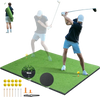 VEVOR Golf Hitting Mat, 5x4ft Artificial Turf Golf Hitting Mat, Golf Hitting Training Aids with 10 Golf Balls, 9 Golf Tees, Golf Practice Hitting Mat for Backyard Driving Indoor Outdoor Training