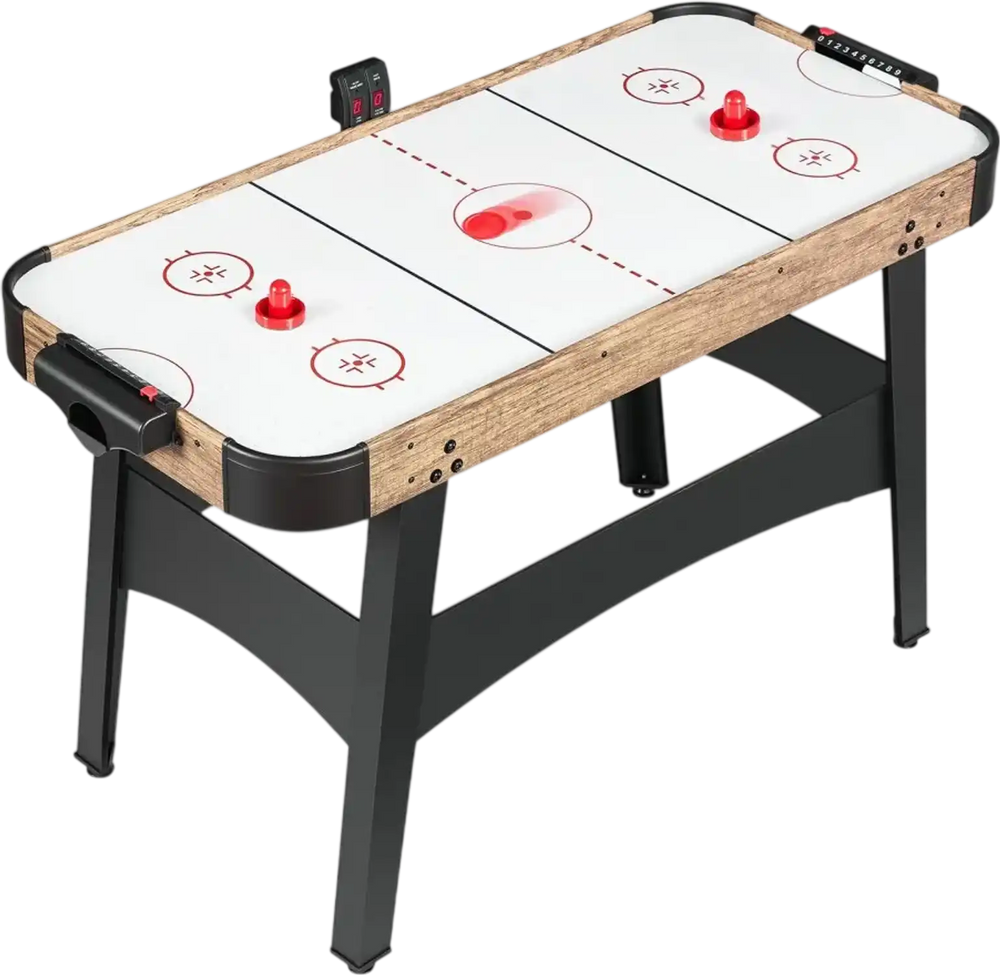 VEVOR 54" Air Hockey Table with Electronic Scorer & High-powered Blower, for Family Game Room, Basements and Home Air Powered Hockey Arcade Game Table Set with Pushers & Pucks, Stable Leg