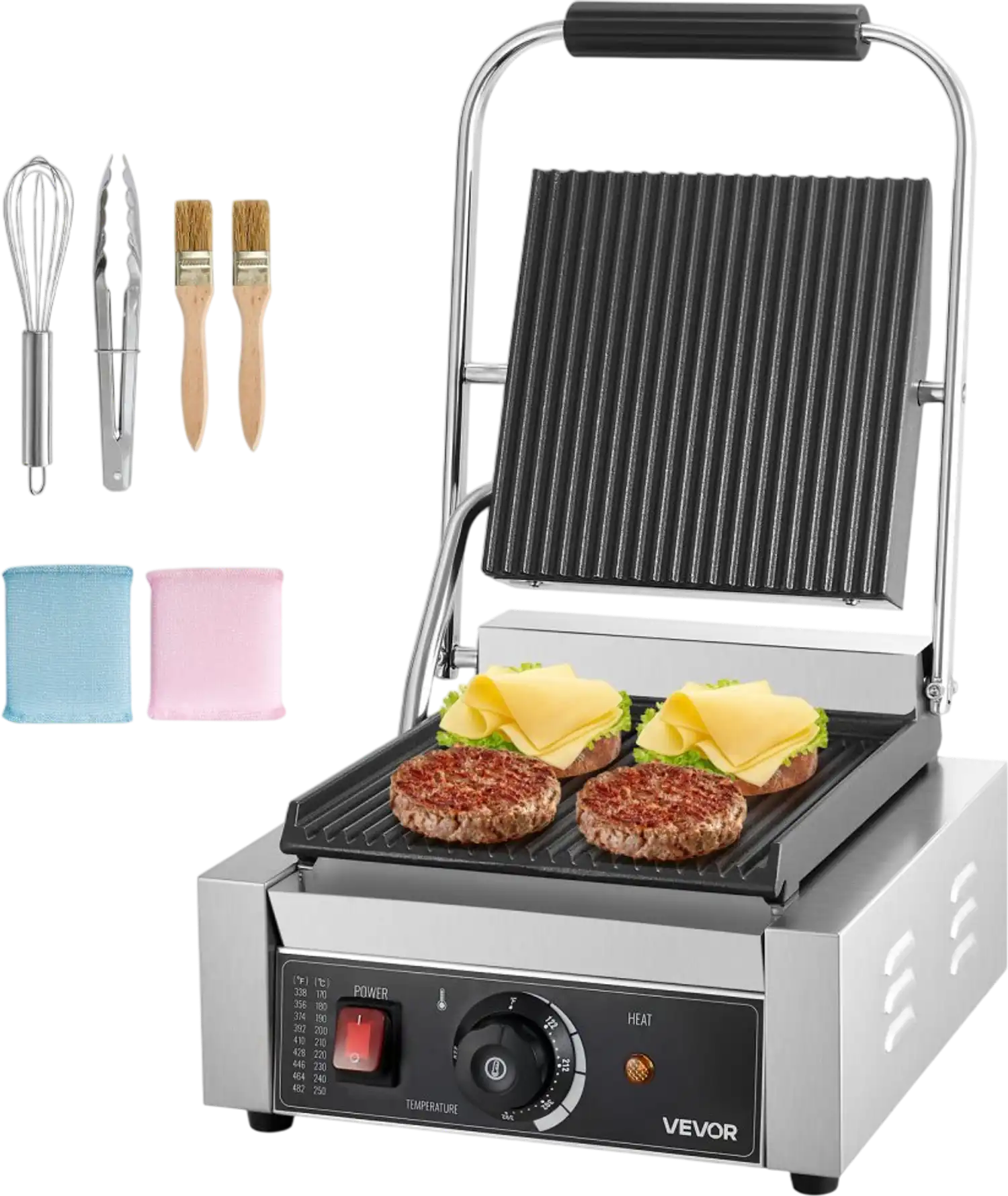 Vevor Panini Grill Commercial Electric Sandwich Press 9