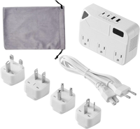 VEVOR Voltage Converter, 220V to 110V, International Universal Travel Adapter with 4 USB Ports (2 USB C), 3 AC Sockets, Plug Power Adapter, Step Down Transformer Outlet Converter, for EU UK AU US