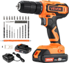 VEVOR Cordless Drill Driver, 1/2 inch Metal Chuck, Dual-Speed Variable, Drill Driver Kit with Lithium Battery and Charger, Belt Clip, for Wood and Metal Drilling, Screw Tightening or Loosening