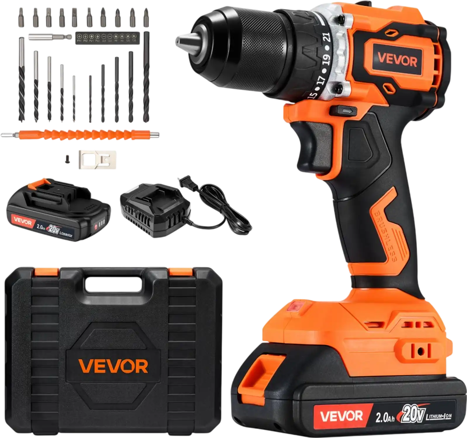 Vevor Drill Driver Kit Cordless 1/2