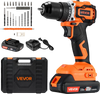 VEVOR Cordless Drill Driver, 1/2 inch Metal Chuck, Brushless Motor, Dual-Speed Variable, Drill Driver Kit with Lithium Battery and Charger, Tool Box, for Wood and Metal Drilling, Screw Driving