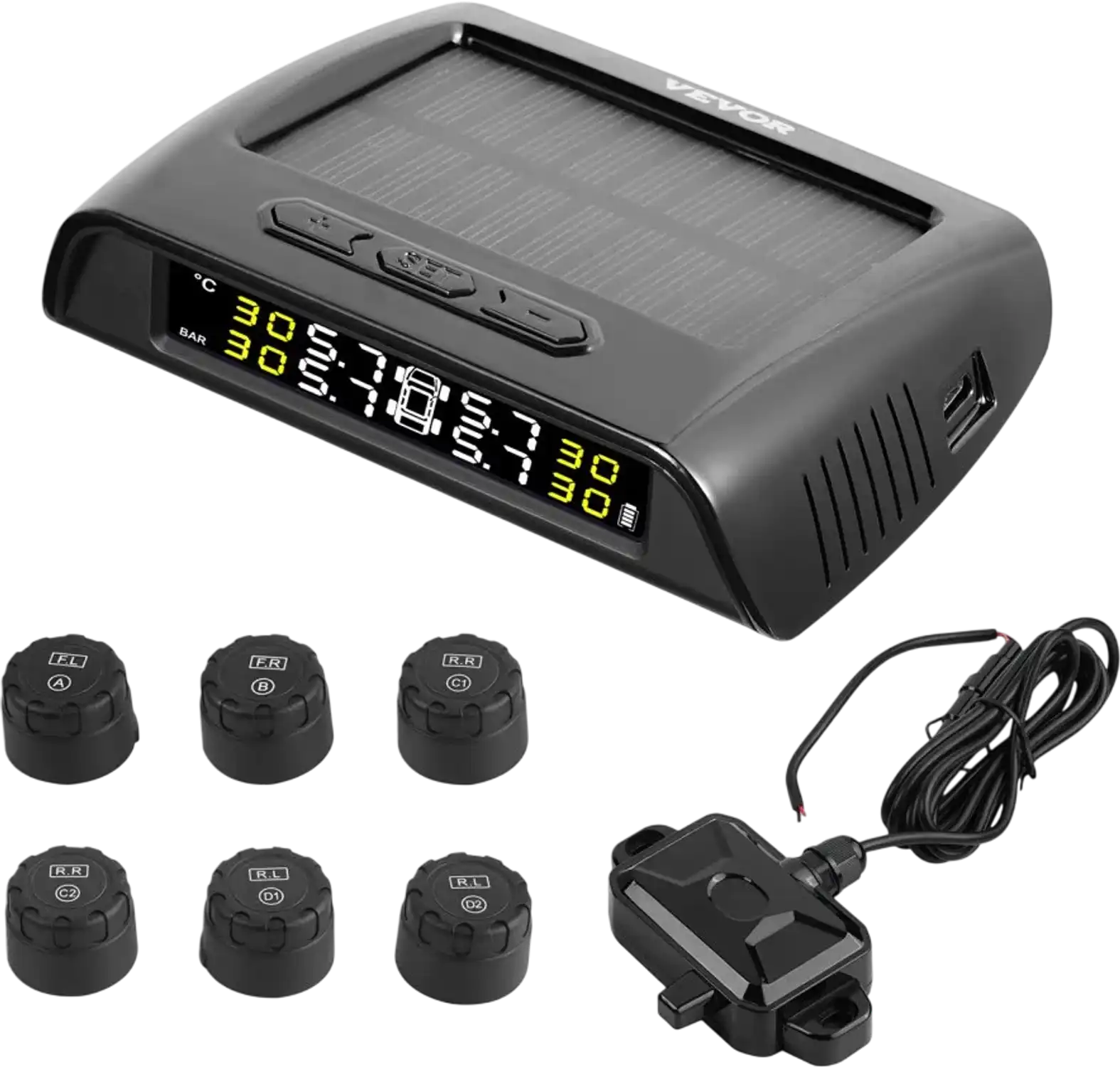 Vevor Tire Pressure Monitoring System RV Trailer TPMS with 6 Sensors New