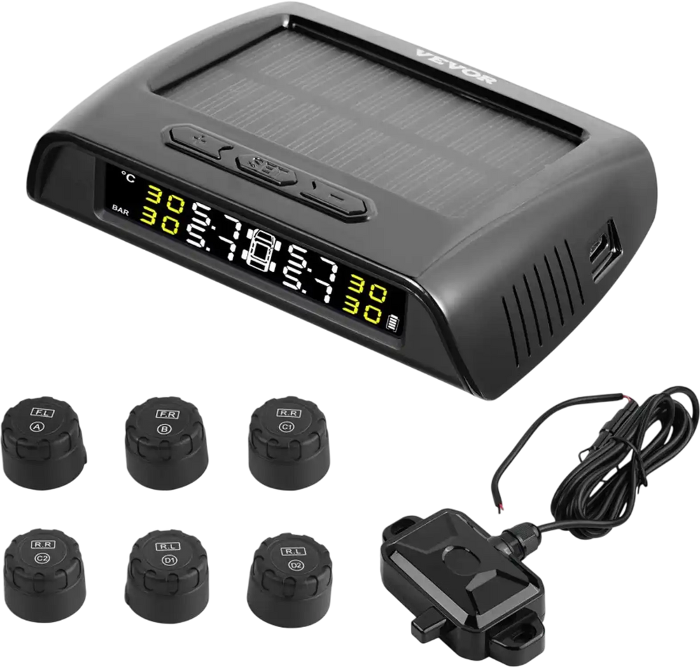 Vevor Tire Pressure Monitoring System RV Trailer TPMS with 6 Sensors N ...