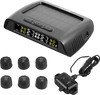 VEVOR RV Tire Pressure Monitoring System, 7.3-116 PSI Trailer TPMS, Universal Wireless Car Alarm System, Waterproof TPMS Sensors Set with Solar Charge, 6 Sensors, 5 Alarm Modes, and Real-time Display