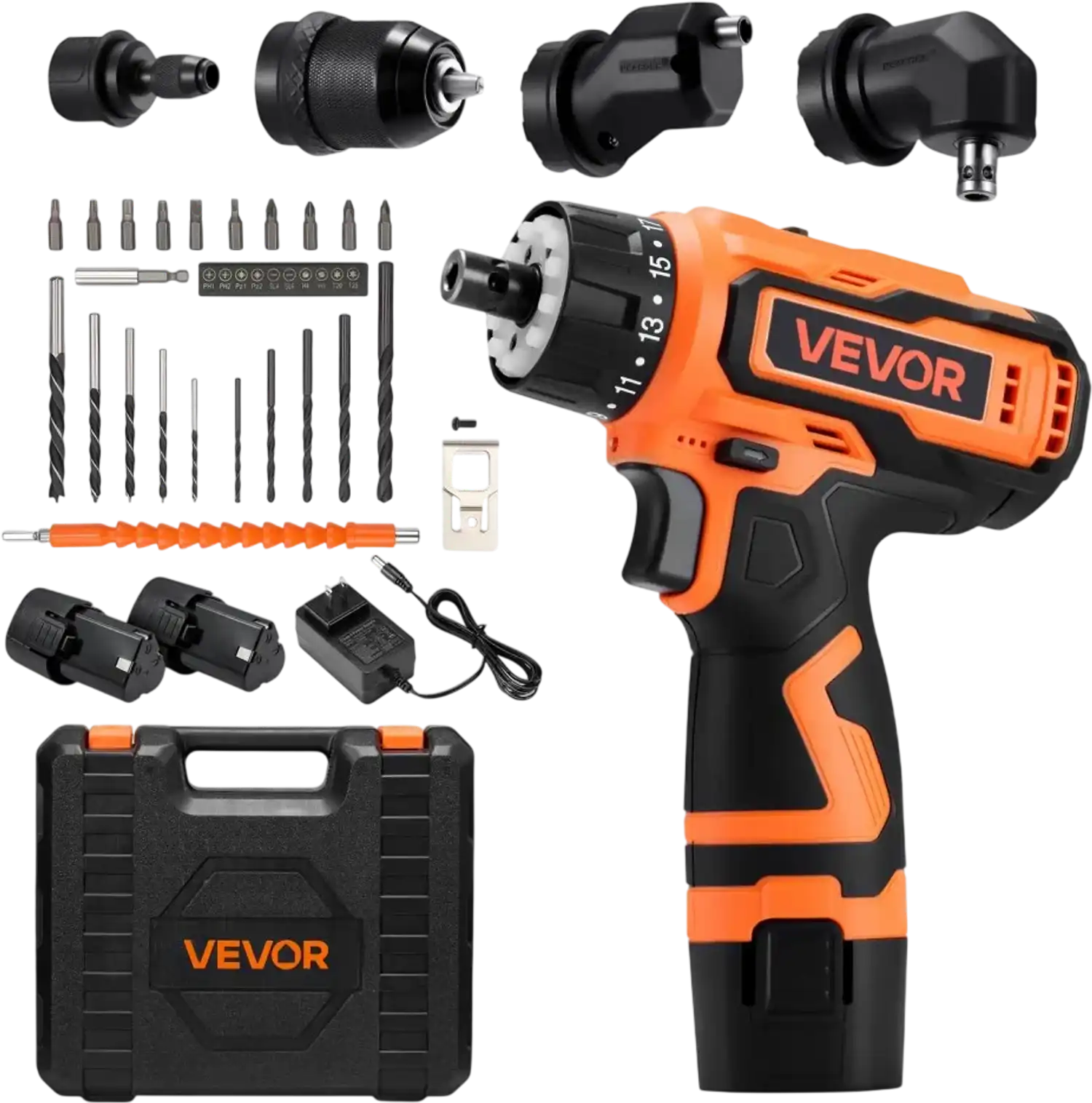 Vevor Drill Driver 5-In-1 Cordless Kit with 2 Batteries and Charger New