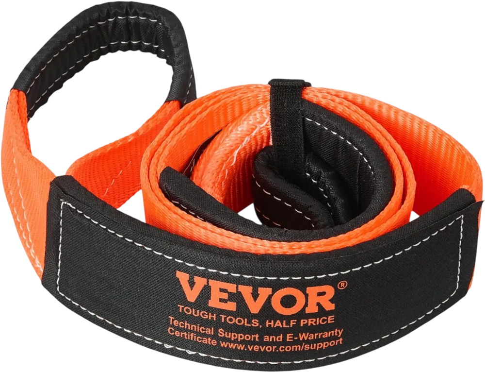 VEVOR Recovery Tow Strap 3 inches, 8 feet 36,000 lbs Break Strength, Triple Reinforced Loop Straps, Tree Saver, Winch Line Extension Strap, Off Road Towing and Recovery, Extreme Weather Resistance