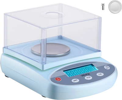 VEVOR Analytical Balance, 200 g x 0.001 g, High Precision Accuracy Lab Scale, 13 Units Electronic Digital Analytical Balance with Glass Draft Shield and Weighing Pan, for Laboratory Jewelry Pharmacy