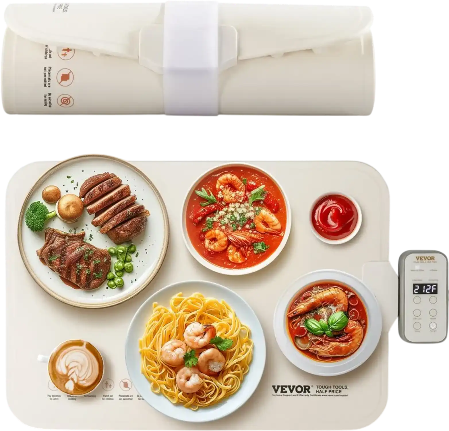 Vevor Warming Tray Rollable Silicone Food Warmer for Buffet 19.69