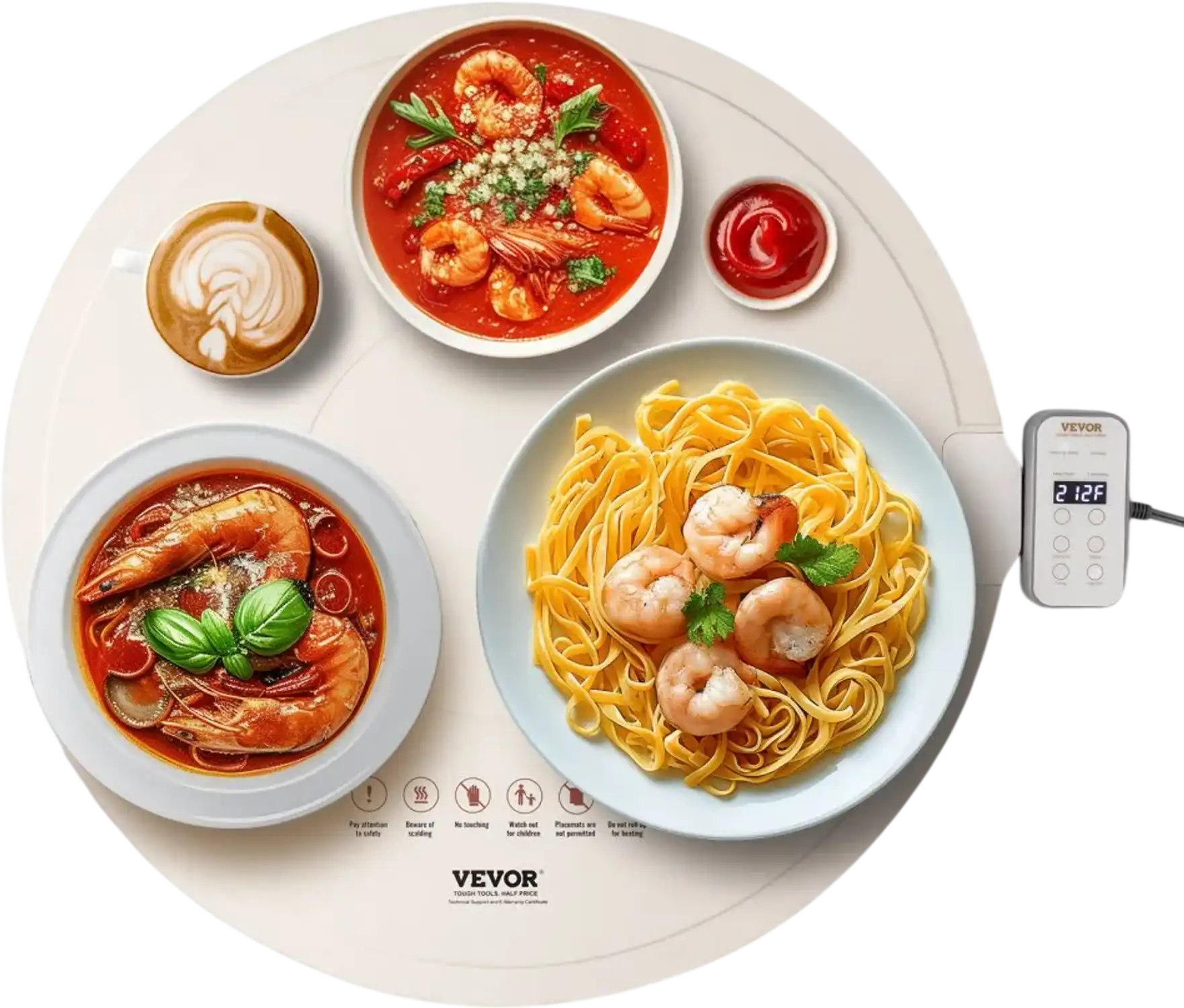 Vevor Electric Warming Tray Rollable Silicone Food Warmer for Buffet New