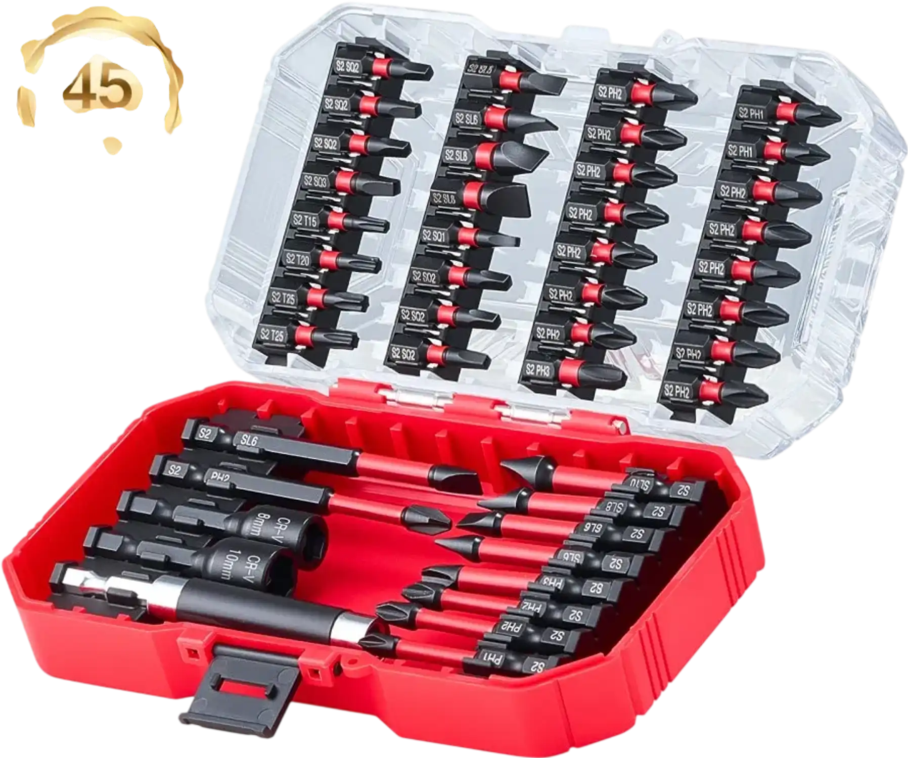 Vevor Screwdriver Bit Set 45-Piece Magnetic S2 Steel Bits with Storage Case New