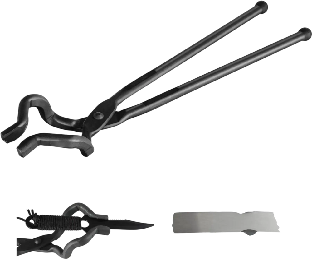 VEVOR Blacksmith Tongs, 18” Z V-Bit Tongs, Carbon Steel Forge Tongs with A3 Steel Rivets, for Knife Blades, Long Pieces, Circular Forgings, for Beginner and Seasoned Blacksmiths and Bladesmiths