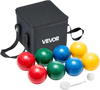 VEVOR Bocce Ball Set, 90 mm, with 8 Resin Balls, Pallino, Carrying Bag and Measuring Rope, Red/Green/Blue/Yellow 4 Colors, for 2 to 8 Players, Bocce Ball Game Set for Beach, Lawn, Family Backyard
