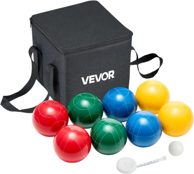 Vevor Bocce Ball Set 90 mm Resin 8-Ball Outdoor Game New