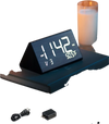 VEVOR Digital Alarm Clock, Wooden Desk Clock with Dual Alarm, USB Port, Snooze, Night Light, Voice Control, Adjustable Volume, Bedside Desktop Clock with Charger for Bedroom, Kitchen, Office, Black