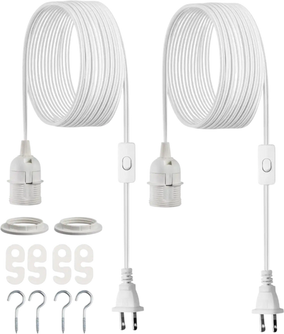 Vevor Hanging Light Cord Kit 16' 2-Pack E26 Pendant Lamp Socket New