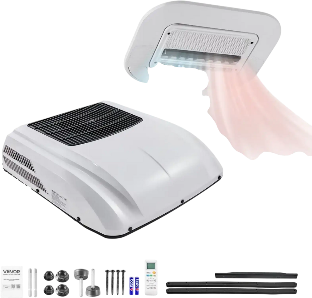 VEVOR Truck Air Conditioner, 12V 10000 BTU RV Rooftop AC Unit, 350 m³/h Airflow, Cooling & Heating 2 in 1 Function Cab Air Conditioner, Quiet A/C Unit for Semi Truck Trailer Motorhome Tractor Caravan
