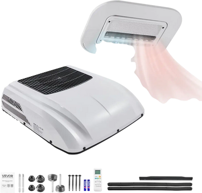 VEVOR Truck Air Conditioner, 12V 10000 BTU RV Rooftop AC Unit, 350 m³/h Airflow, Cooling & Heating 2 in 1 Function Cab Air Conditioner, Quiet A/C Unit for Semi Truck Trailer Motorhome Tractor Caravan