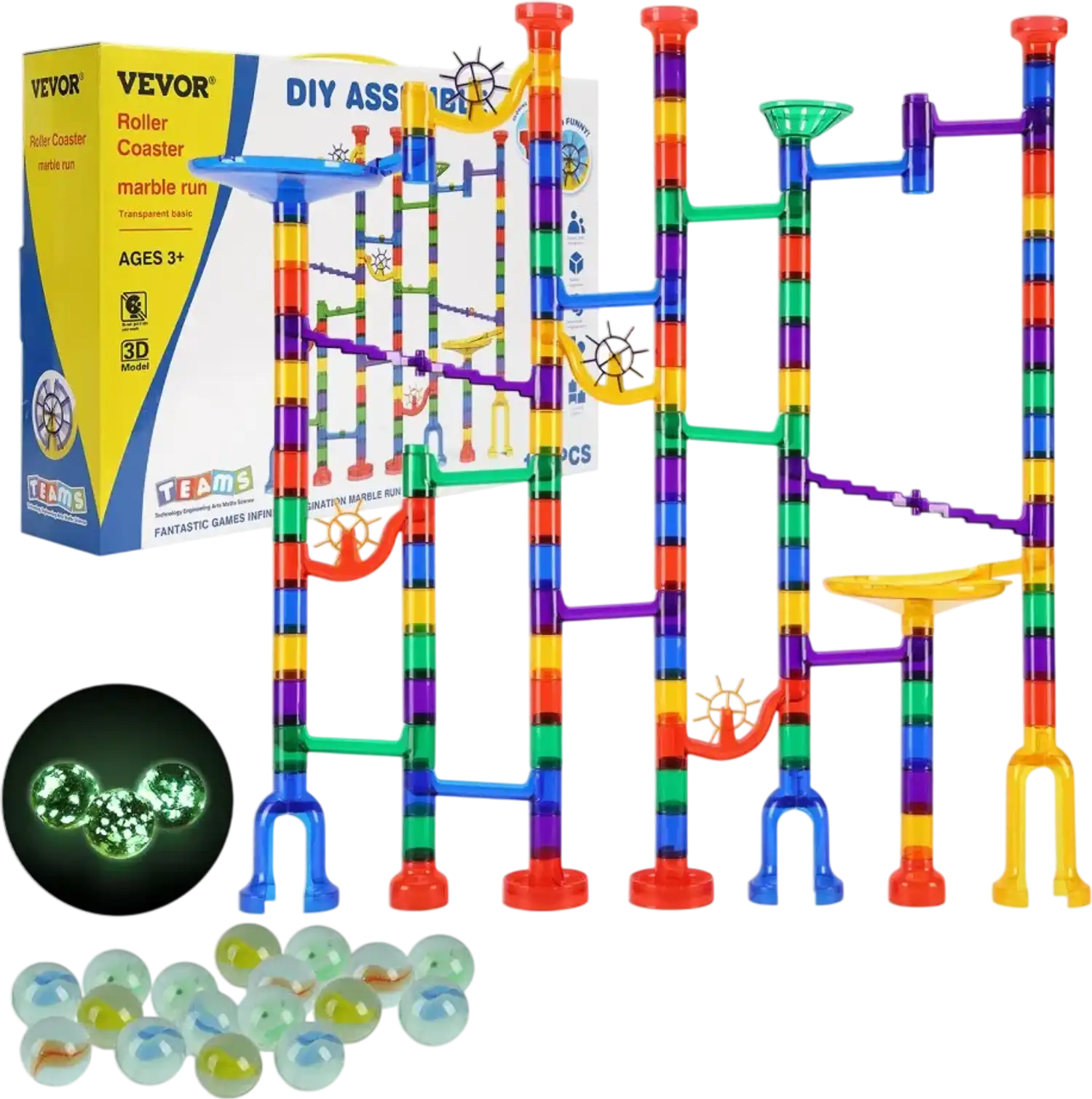 Vevor Marble Run Set 145-Piece Marble Maze Building Block STEM Toy New