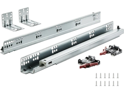 VEVOR 6 Pairs of 18 Inch Drawer Bottom Side Mount Rails, Heavy Duty Full Ball Bearing Extension Steel Track, Soft-Close Noiseless Guide Glides Cabinet Kitchen Runners with Locking Mechanism, 100 Lbs