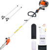 VEVOR Gas Pole Saw, 33CC 2 Stroke Gas Powered Pole Saws with 8 in Cutting Bar, Cordless Tree Trimmer with 30 fl.oz Fuel Tank, 6.7 to 11.6 ft Extendable, Powerful Chainsaw for Tree Trimming Pruning