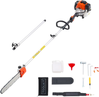 Gas Pole Saw 52CC 2-Stroke Extendable Cordless Tree Trimmer 14in Cutting Bar