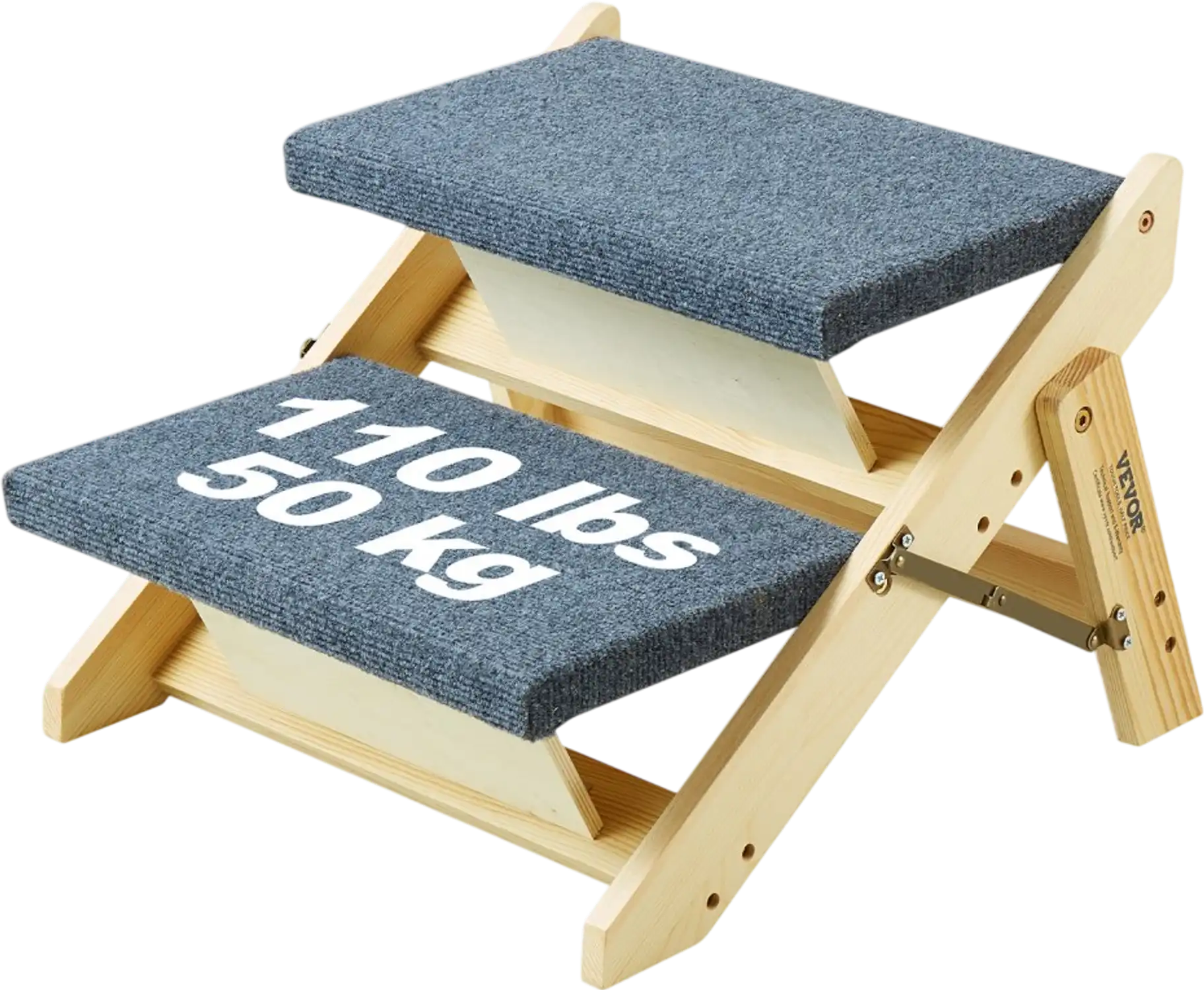 Vevor Pet Stairs Convertible 2-in-1 Wooden Dog Stairs Ramp 2-Step 110 lbs New
