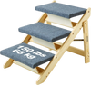 VEVOR Wooden Pet Steps, Convertible 2-in-1 Dog Staircase & Ramp for Access to Beds, Sofas, and Vehicles, Three-Step Design Supports Pets up to 150 lbs, Ideal for Small to Large Breeds