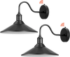 VEVOR Outdoor Barn Light, 11.5 in Diameter, 2-Pack Farmhouse Gooseneck Light Fixture, Dusk to Dawn Exterior Wall Sconce, with Anti-Rust, E26 Bulb Compatible for Porch, House, Entryway, Garage, Black