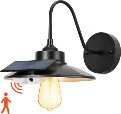 Vevor Barn Light Solar Outdoor Gooseneck Wall Sconce Black New