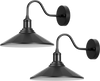 VEVOR Outdoor Barn Light, 11.5 in Diameter, 2-Pack Farmhouse Gooseneck Light Fixture, Exterior Wall Sconce, with Vintage Style, Anti-Rust, E26 Bulb Compatible for Porch, House, Entryway, Garage, Black
