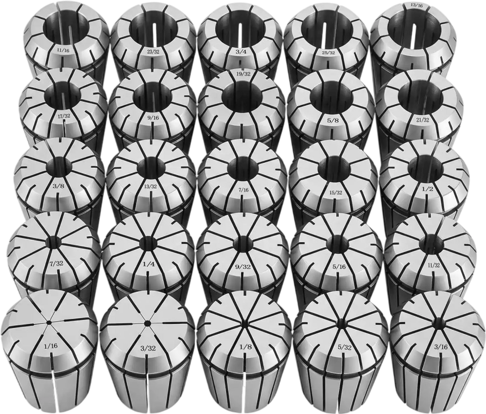 VEVOR ER32 Collet Set 1/16"-13/16" 25 Piece ER32 Spring Collet Chuck Set, for Milling Machines & Drill Presses, 0.0008" TIR High Concentricity, Precision Lathe Chuck Tool with Storage Box, Alloy Steel