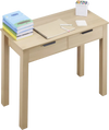 VEVOR Small Desk with Drawers, Kids Desk for Bedroom, Modern Simple Study Table for Drawing, Reading, Writing, Rectangle MDF Furniture Study Storage Table for Home, Office, Light Wood