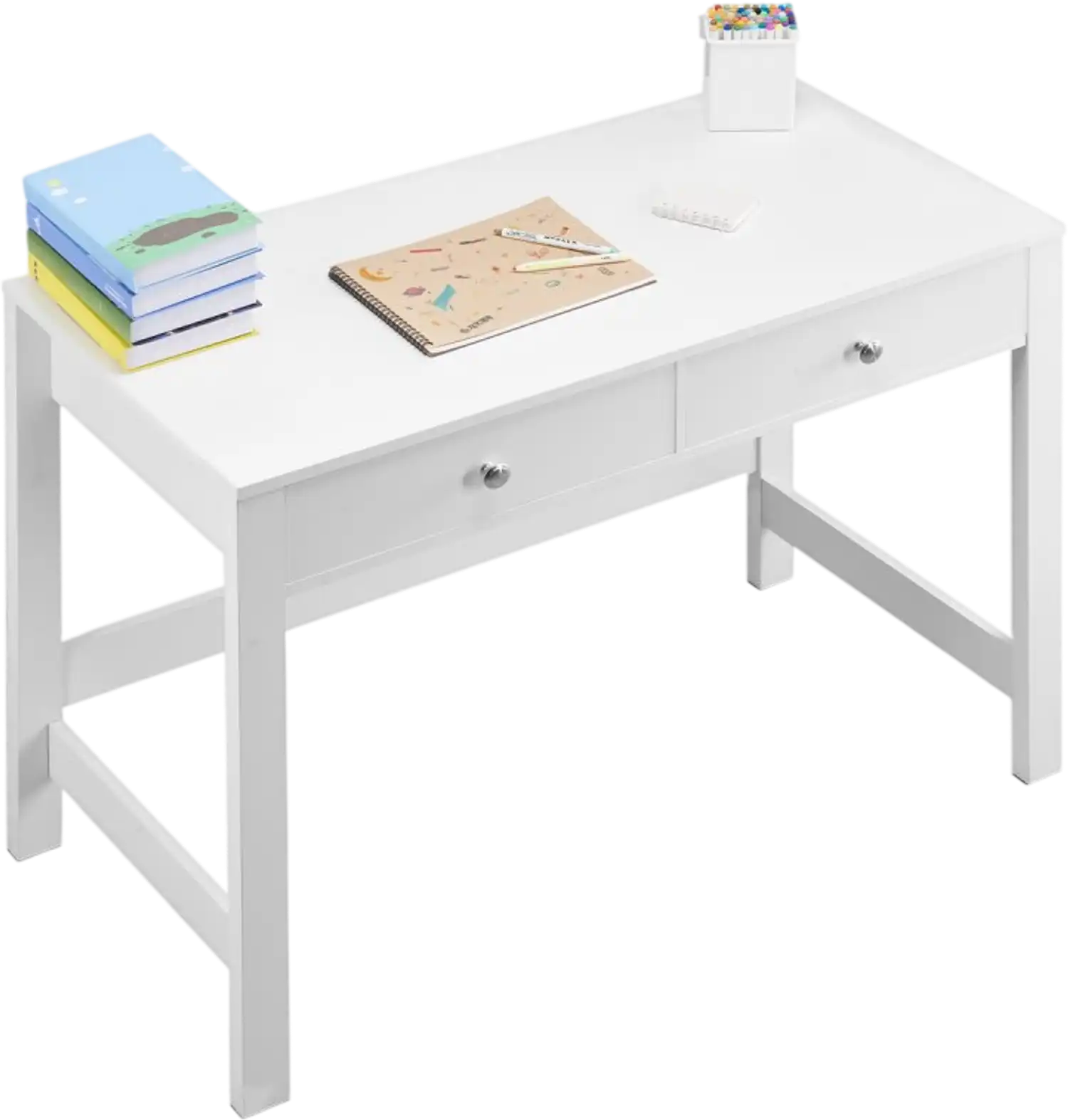 Vevor Kids Desk White Study Table with 2 Drawers New