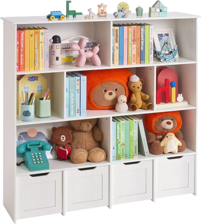 Vevor Cubby Toy Storage Organizer with 11 Compartments and 4 Drawers New