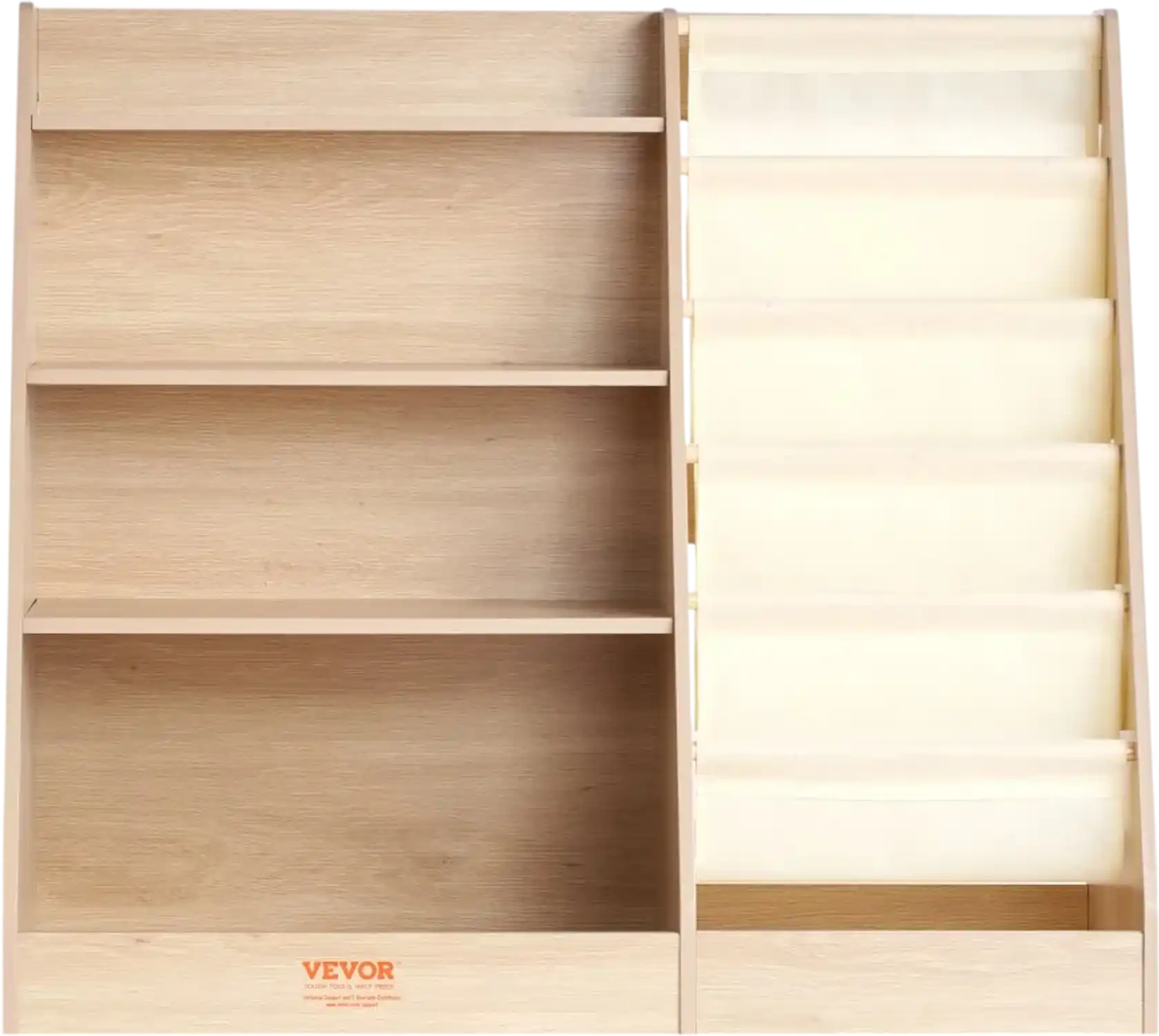 Vevor Storage Bookshelf 4-Tier Kids Wooden Bookshelf for Playroom Nursery New
