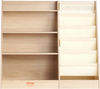 VEVOR 4-Tier Kids Wooden Bookshelf, Six-Layer Sling Bookcase, Baby Storage Book Rack, Book Toy Organizer Cabinet, for Kids Room, Playroom, Kindergarten, Nursery
