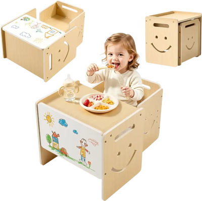Vevor Kids Table and Chair Set Montessori Weaning with Whiteboard New