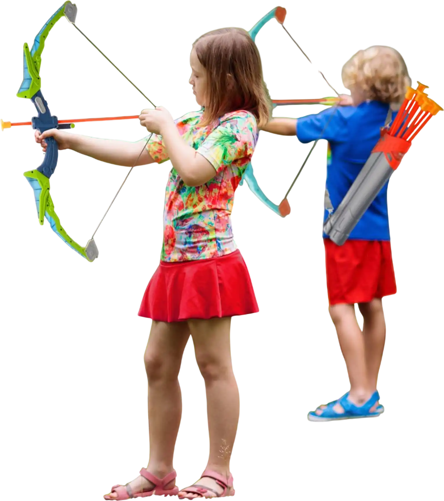 Vevor Bow and Arrow Set LED Light Up Kids Archery Toy with Standing Target 2-Pack New