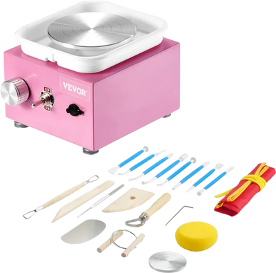 Vevor Pottery Wheel Mini Electric Ceramic Wheel Machine Pink New