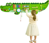 VEVOR Crocodile Activity Wall Busy Board, 9 Activities, Montessori Sensory Wall Panels Toy for Kids Ages 3-12, Interactive Learning Activity Center, Great for Toddler, Playroom, Nursery, Classroom