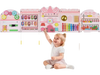 VEVOR Wall Busy Board, 14-in-1 Castle Montessori Sensory Activity Panels, Learning Activity Center for Daycare, Classroom, Playroom, and Home, Sturdy Wooden Educational Toys, with Mounting Hardware