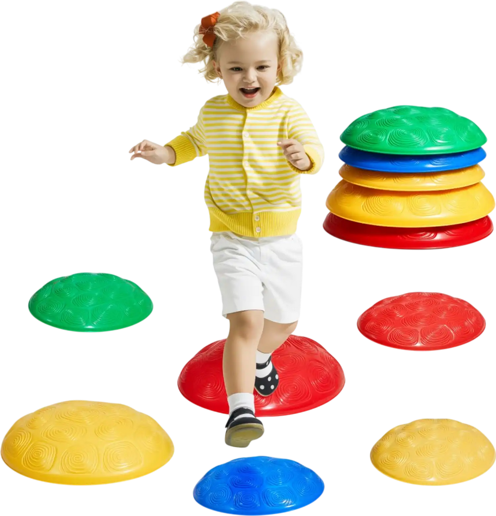 VEVOR Turtle Balance Stepping Stones, 6 PCS, Up to 220 lbs Kids Turtle Jumping Stones Steps Stones, Toddler Obstacle Course Coordination Game Toys Indoor or Outdoor Play for Children Aged 3 4 5 6 7 8+