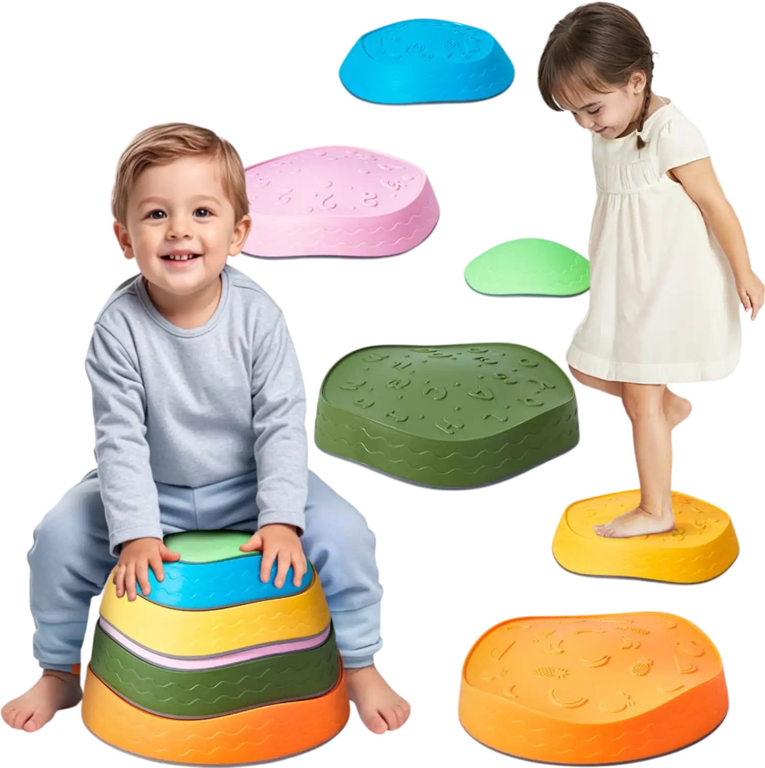 Vevor Stepping Stones Kids Balance Sensory Obstacle Course 6-Piece Set New
