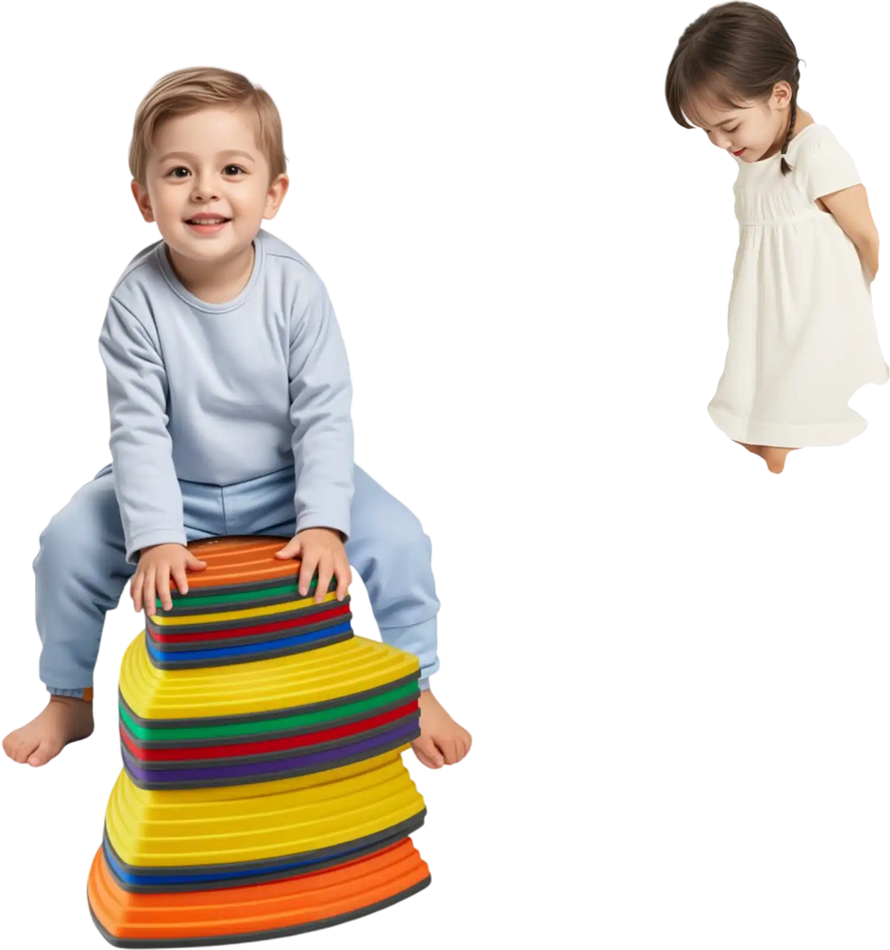 VEVOR Balance Stepping Stones for Kids, 12 PCS, Up to 220 lbs, Non-Slip Toddlers Sensory Stepping Stones, Obstacle Course Coordination Game Toys Indoor or Outdoor Play for Children Aged 3 4 5 6 7 8+