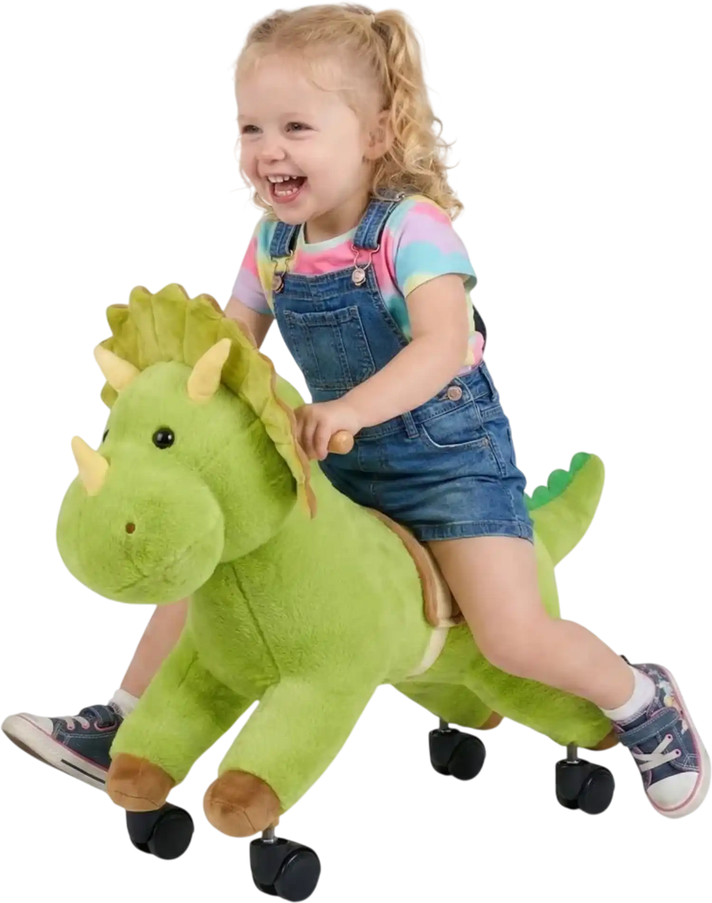 VEVOR Ride On Horse, Riding Dinosaur Toys for Kids, Features Lifelike Dinosaur Roars, No Battery Required, 360-Degree Flexible Smooth Wheels, Soft Seat, 88 lbs Max Load Capacity for Toddlers Ages 3+