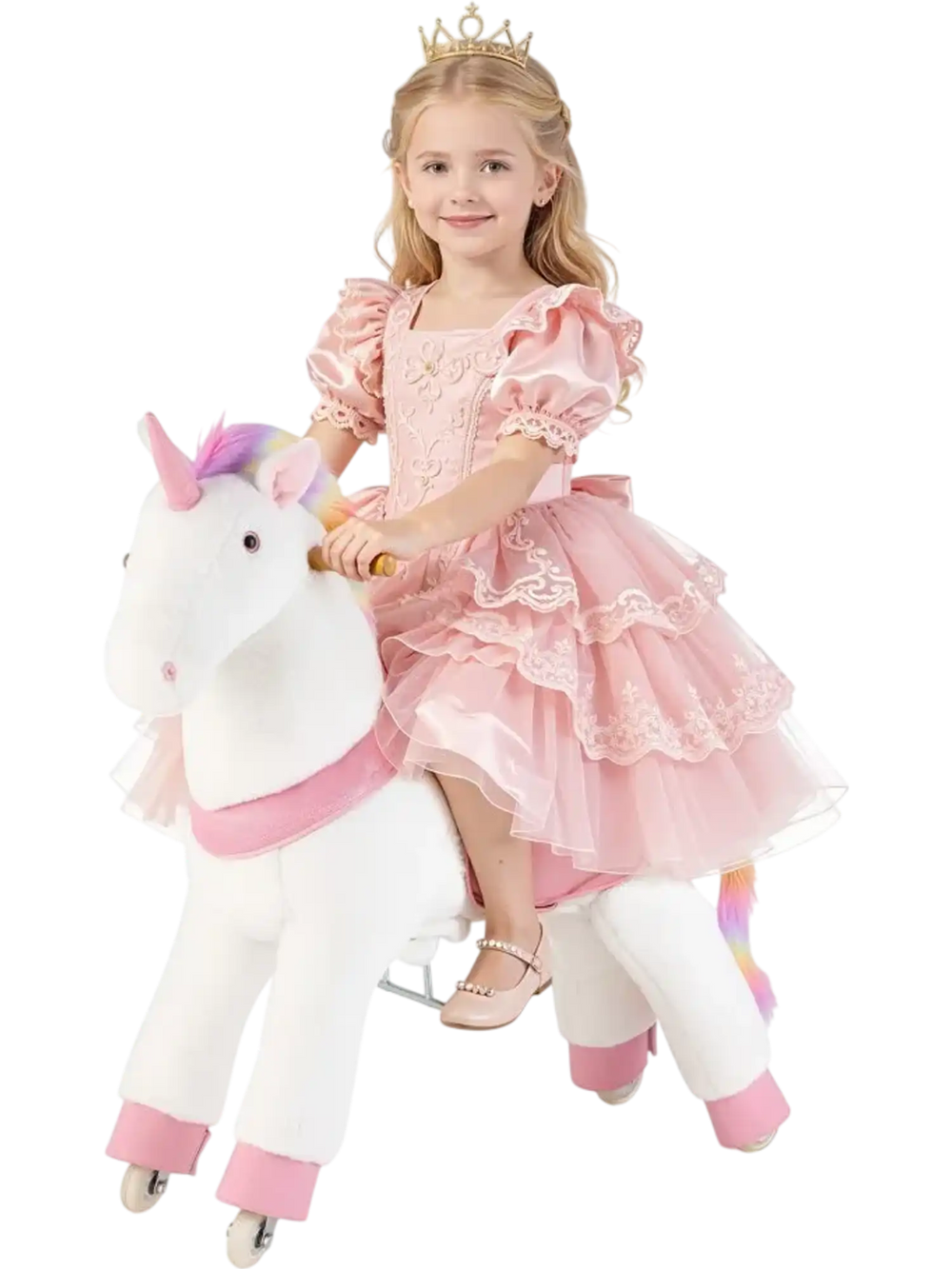 VEVOR Ride On Horse, Riding Unicorn Toys for Kids, No Battery Required, Smooth Wheels with Anti-Roll Stop Ring, Upgraded Raised Seat, Handles, Sturdy Pedals, 176 lbs Max Load Capacity for Ages 6+
