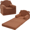 VEVOR Kids Couch, 2-in-1 Toddler Chairs Comfy, Toddler Couch Sofa Bed Fold Out, Convertible Sofa to Lounger, Kids Chair Seat Playroom Furniture for Kids Girls & Boys, Brown